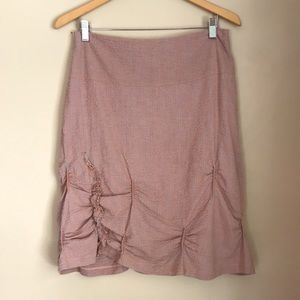 Blue & Orange Pinstripe Pencil Skirt